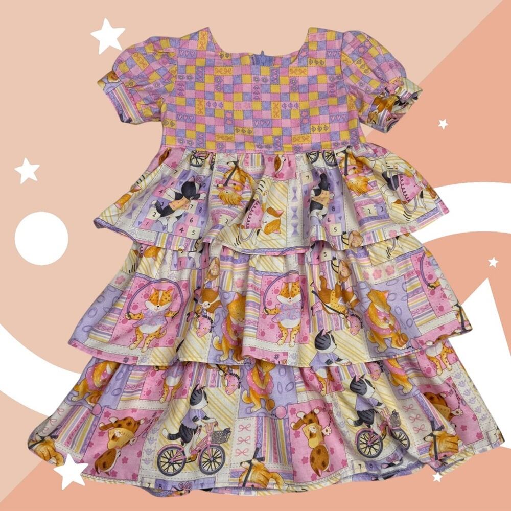 Vintage cat print dress